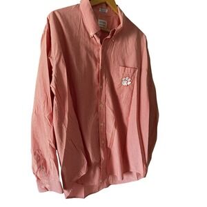 Campus Specialties Mens XX Large‎ Orange Gingham Button Down Shirt Paw Logo